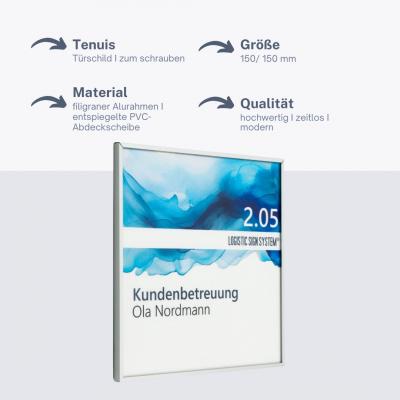 Tuerschild Tenuis 150 mm  Aluminium Acryl